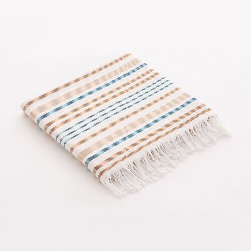 Fouta de Playa, Pareo de Algodón Ligero Tacto Suave con Flecos SOLE