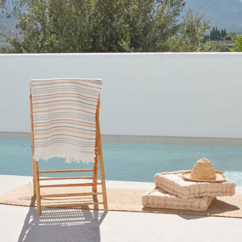 Fouta de plage, paréo léger en coton doux au toucher avec franges ARANE 6