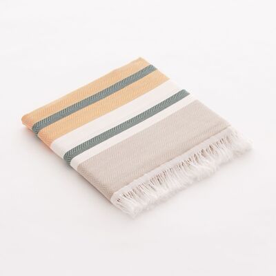 Beach Fouta, Lightweight Cotton Pareo Soft Touch with Fringes BAHIA