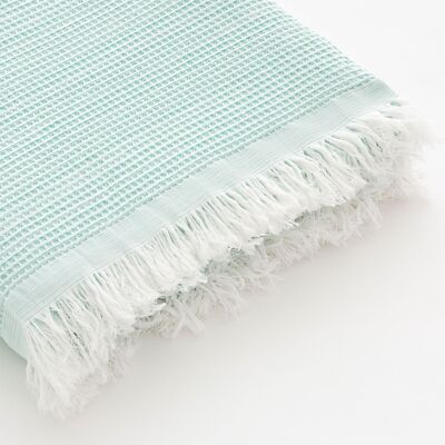 Fouta da spiaggia tinta unita, pareo in cotone leggero soft touch con frange NIDO