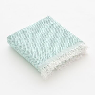 Fouta da spiaggia tinta unita, pareo in cotone leggero soft touch con frange NIDO