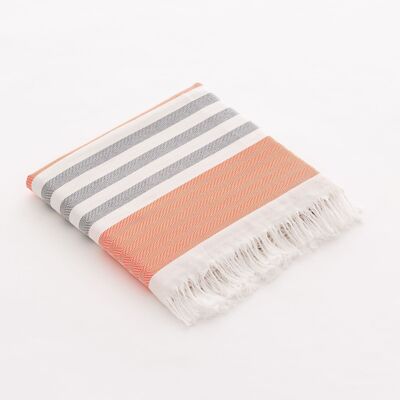 Strand-Fouta, leichter Baumwoll-Pareo Soft Touch mit Fransen SUNA