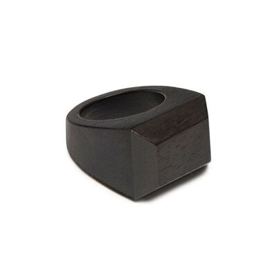 Anillo de madera rectangular elevado - Madera negra