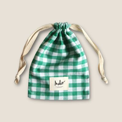 Debbie Green Gingham Pouch