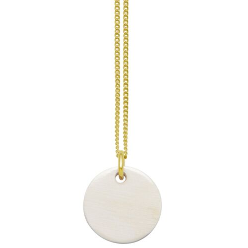 White natural disc pendant - Gold