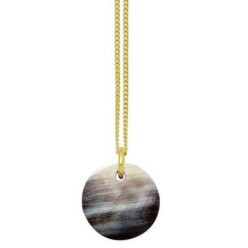 Black natural disc pendant - Gold