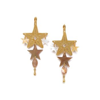 ESTRELLA  boucles d'oreilles dormeuses étoile XL & pampilles 1