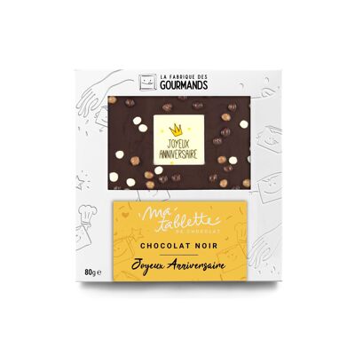 Barra de chocolate negro 80g. - Cumpleaños