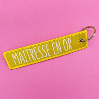 Maitresse woven key ring in Gold - end of year gift - school - fair