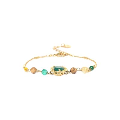 MATHILDE verstellbares Blumenmedaillon-Armband