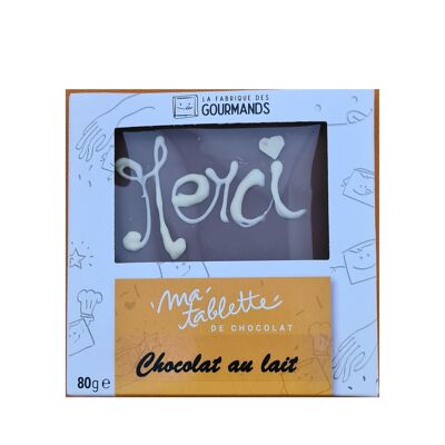 Tavoletta di cioccolato al latte 80g. grazie