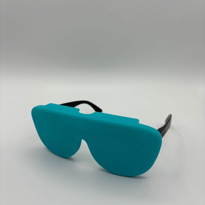 Estuche para gafas turquesa en silicona médica reciclada, plegable e innovadora