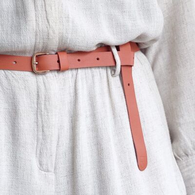 leather belt BIO terracotta