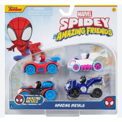 Pack of 4 Spidey Amazon Metal Vehicles