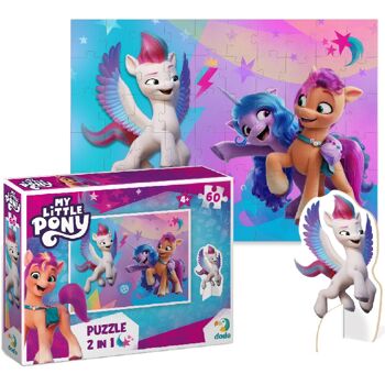 Puzzle 2 En 1 My Little Pony 60 Pièces + Figurine