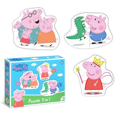 Puzzle Peppa Pig 3 En 1 2/3/4 Piezas