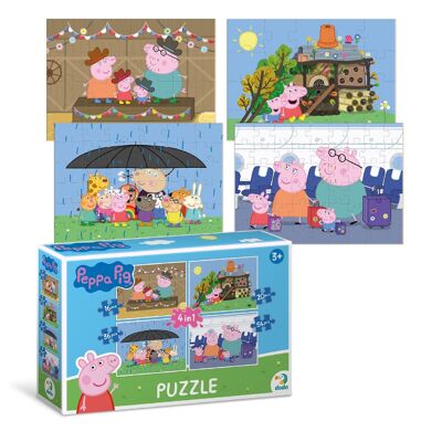 Puzzle 4 En 1 Peppa Pig 16/20/36/54 Piezas