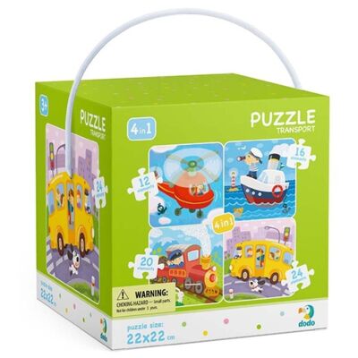 Puzzle Transporte 4 En 1 12/16/20/24 Piezas