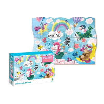 Puzzle Avventure con Unicorni 30 Pezzi