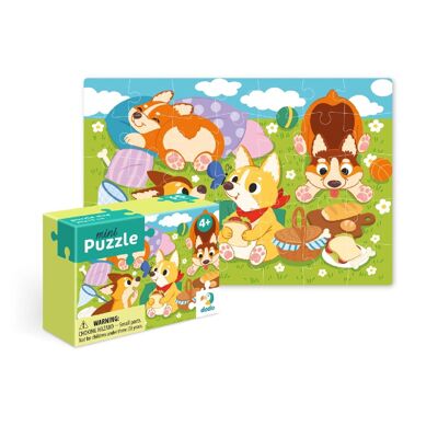 Mini Puzzle Puppies In The Meadow 35 Pieces