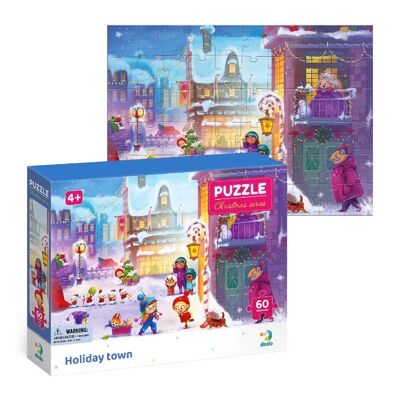 Christmas Holiday Town Puzzle 60 Pieces