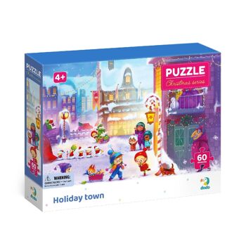 Puzzle Ville De Vacances Noël 60 Pièces 2