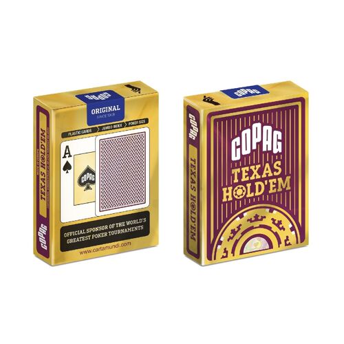 Jeu de cartes Texas Hold'Em GOLD Rouge