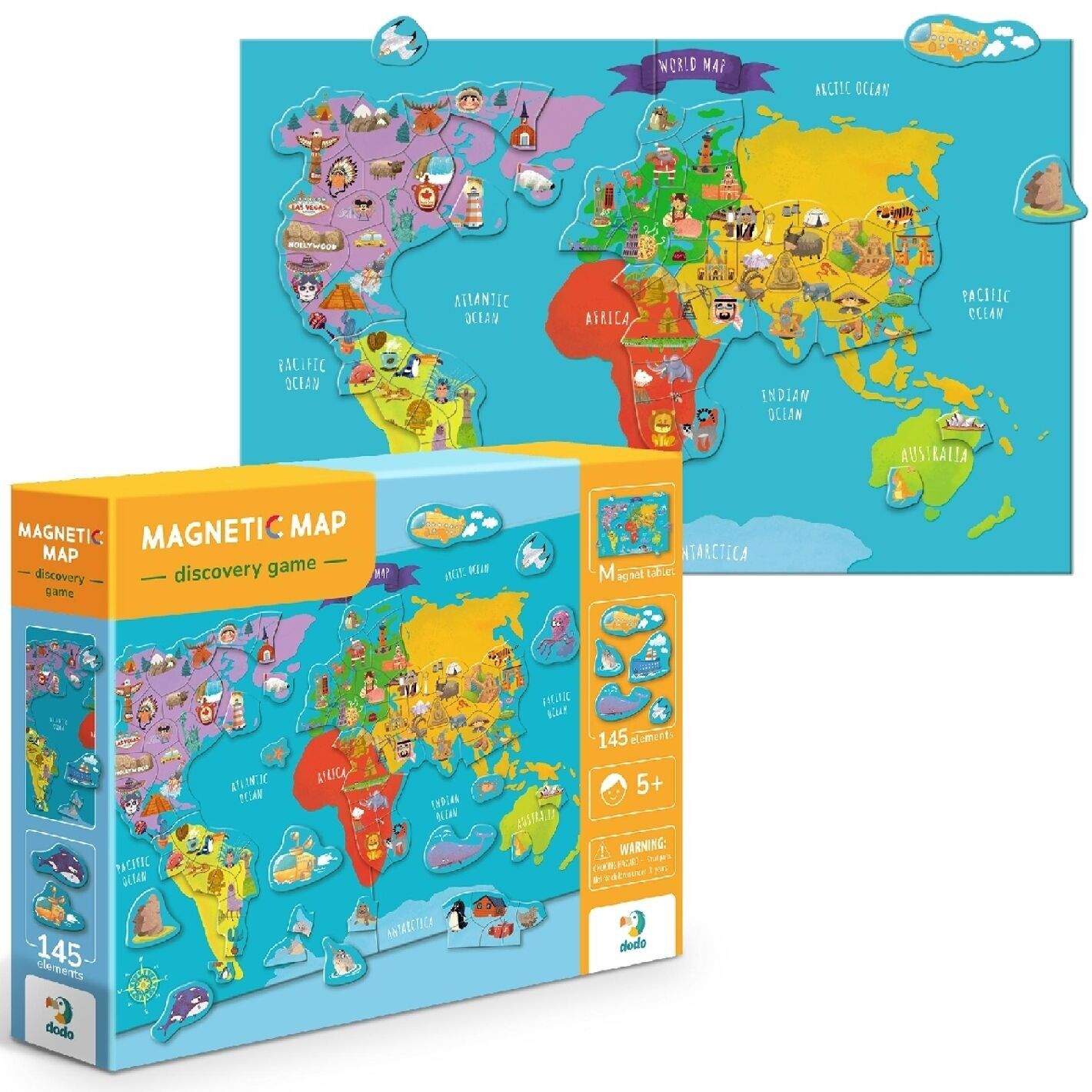 Mappa del mondo puzzle magnetico