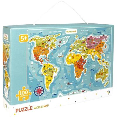 Puzzle con mappa del mondo da 100 pezzi