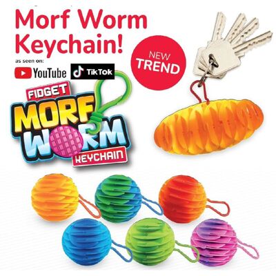 Porte-clés Morf Worm Fidget 15 cm