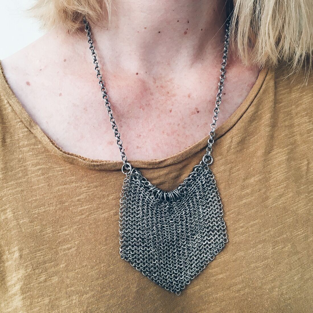 Collana in maglia d'argento