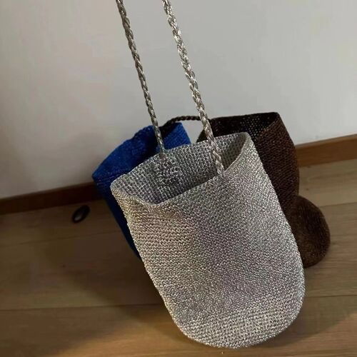 Knitting Handle Basket Shape Bag