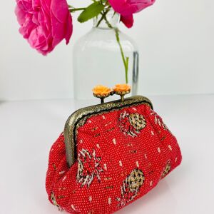 Petit porte-monnaie ANANAS en jacquard style retro