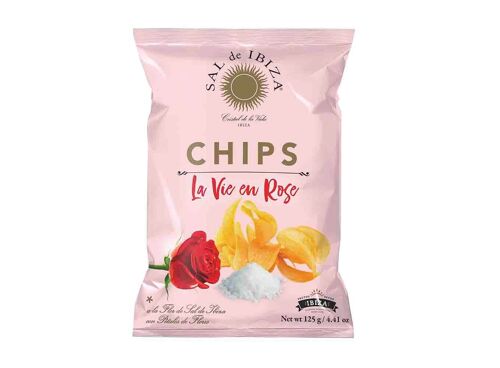 Chips a la Flor de Sal con Pétalos y Esencia de Rosa. 125g