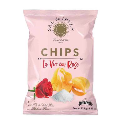Chips mit Salzblume mit Blütenblättern und Rosenessenz. 125g