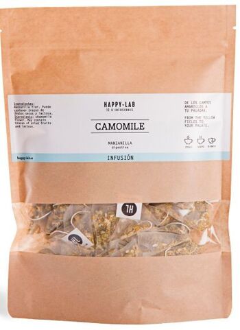 Happy-Lab – CAMOMILLE – Ecopack 25 pyramides biodégradables