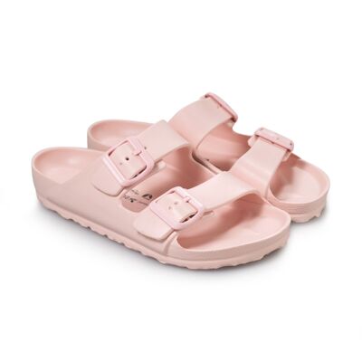 New Coachella. Bio EVA Sandal with Strawberry Pink Buckles