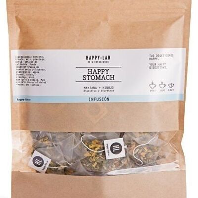 Happy-Lab – HAPPY STOMACH – Ecopack 25 pirámides biodegradables