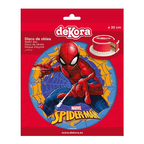 DISCOS OBLEA PARA TARTAS SPIDERMAN Ø 20CM