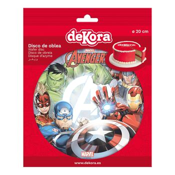 DISQUES AZYME POUR GÂTEAUX AVENGERS Ø 20CM 2