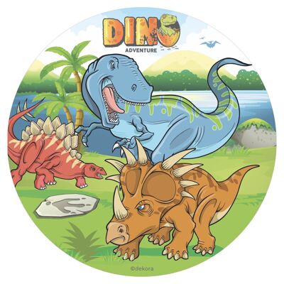 DISQUES AZYME POUR GÂTEAUX DINOSAURES Ø 20CM