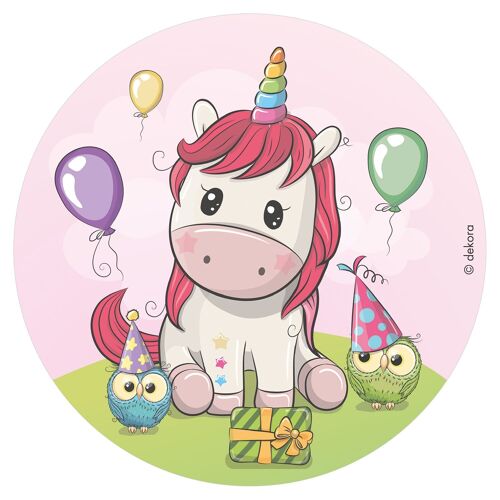 DISCOS OBLEA PARA TARTA UNICORNIO Ø 20CM