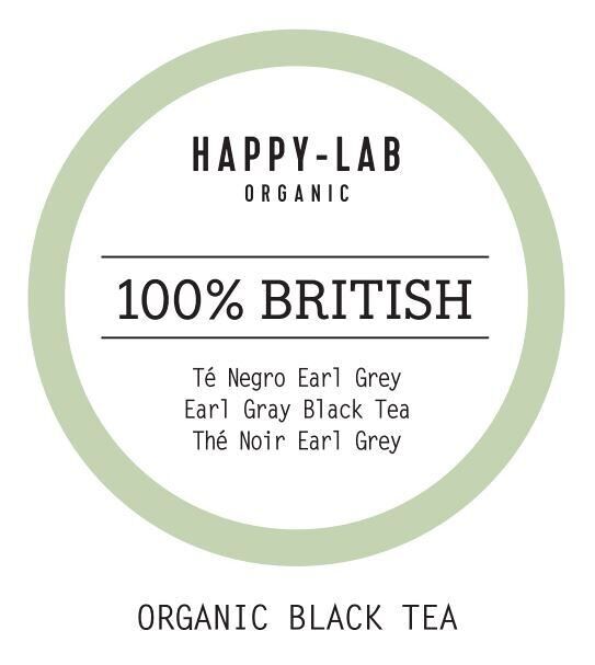 Happy-Lab 100% BRITISH Earl Grey scatola di tè nero da 60 piramidi biodegradabili in bustine individuali