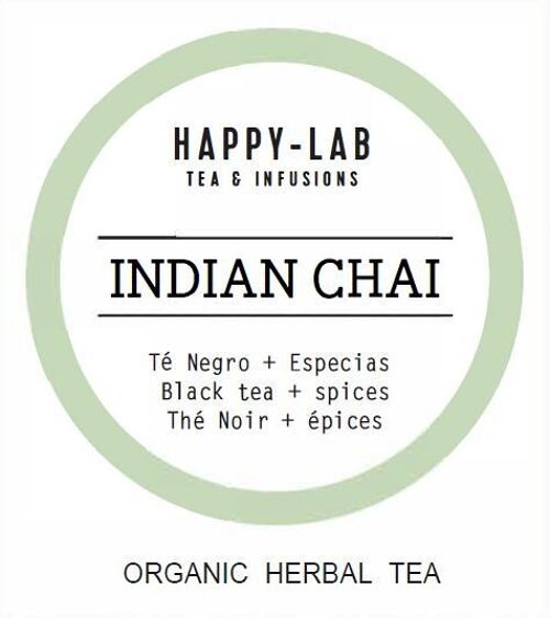 Happy-Lab – INDIAN CHAI – Caja 60 sobres - Pirámides biodegradables