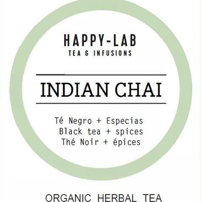 Happy-Lab – INDIAN CHAI – Caja 60 sobres - Pirámides biodegradables