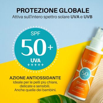Licosun Lait Solaire Spray SPF 50+ Très Haute Protection UVA et UVB 3