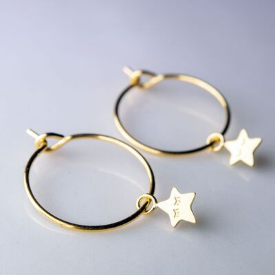 Mini pendientes de aro STARS