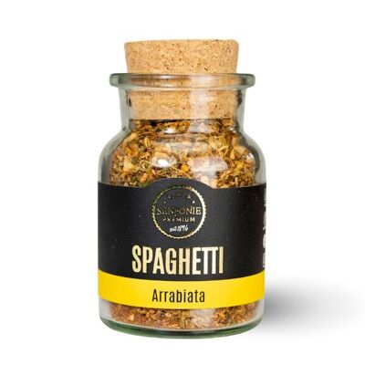 Condimento premium para espaguetis Arrabiata: mezcla de tomate picante y hierbas (frasco de 60 g)