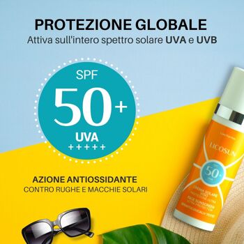 Licosun Crème Solaire Anti-âge Visage aux Peptides et Lycopène SPF 50+ Très Haute Protection UVA et UVB 8