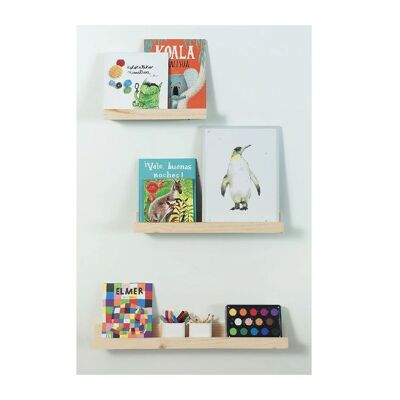 Solid pine wall shelf - L60 x H7 cm